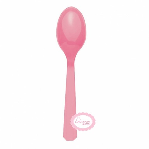 Colheres Reutilizáveis Rosa Claro